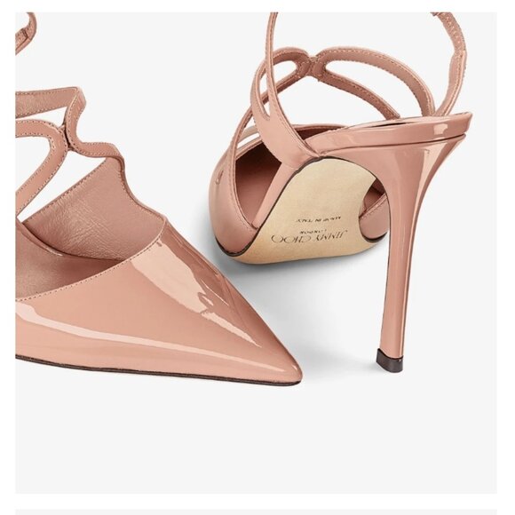 New Jimmy Choo Azia Pump 95 Ballet Pink Patent Leather Pumps - Picture 4 of 7